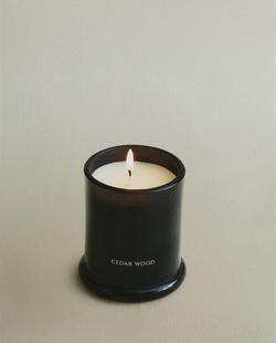 Zara Home Свеча ароматическая Cedar Wood 150 г, растительный воск, аромат древесный, Коричневый