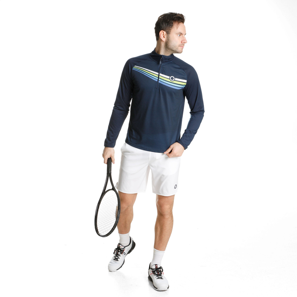 Мужское теннисное поло Tennis-Point Long Sleeve Special Edition Men - Dark Blue, Multicoloured
