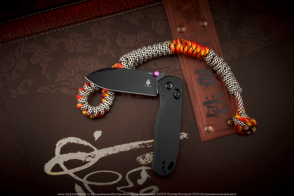 Складной нож Kizer Drop Bear сталь 154CM Черное Покрытие рукоять Алюминий