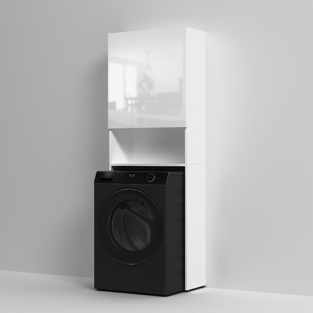 Шкаф над стиральной машиной с дверями и открытой полкой, узкий, 65 см, белый AM.PM X-Joy M85CSX06521WG1