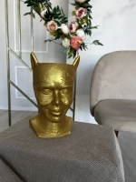 Кашпо Кошка Гипсовая голова Ваза скульптура горшок