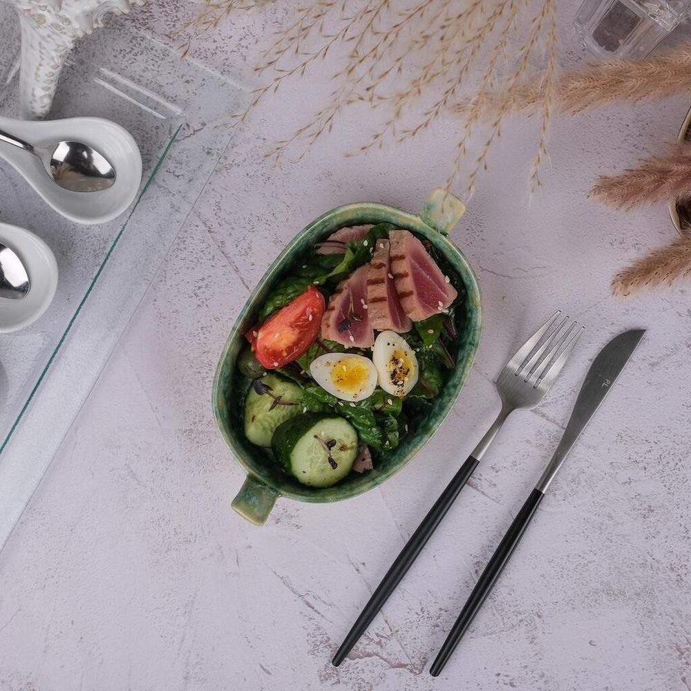 Блюдо для подачи 19,5*11,2 см h4,4 см 450 мл с ручками Green Frutti di Mare P.L. [1]