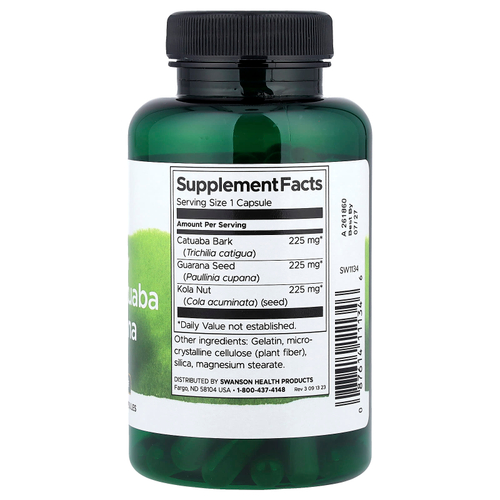 Swanson, Full Spectrum®, орех кола, катуаба и гуарана, 90 капсул