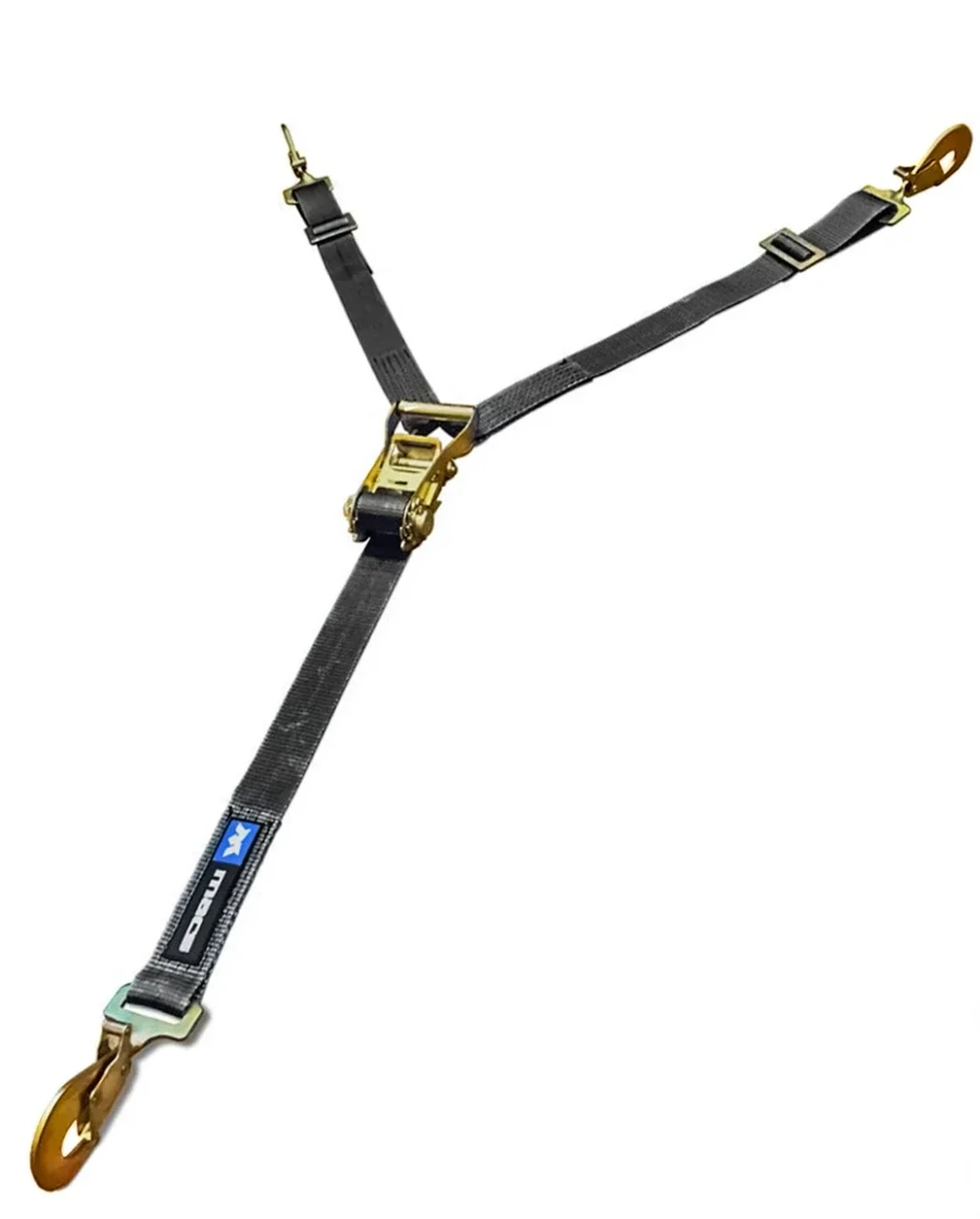 Стяжной ремень с карабином в виде скрученного крюка - черный для органайзеров и крепление для запаски