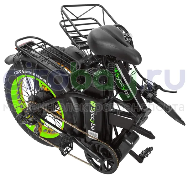 Электровелосипед Syccyba F10 Pro Dual 48V/23Ah (полный привод) - Салатовый обод фото №15