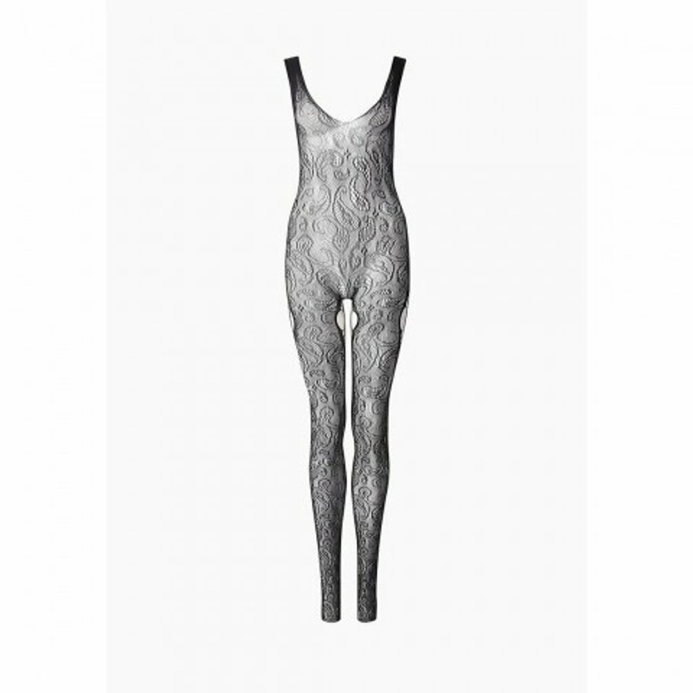 Боди-комбинезон черный с разрезами на бедрах (Impulse) (S-L)