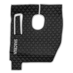 Ковры SHACMAN F3000 (экокожа, черный, серый кант, серая вышивка)