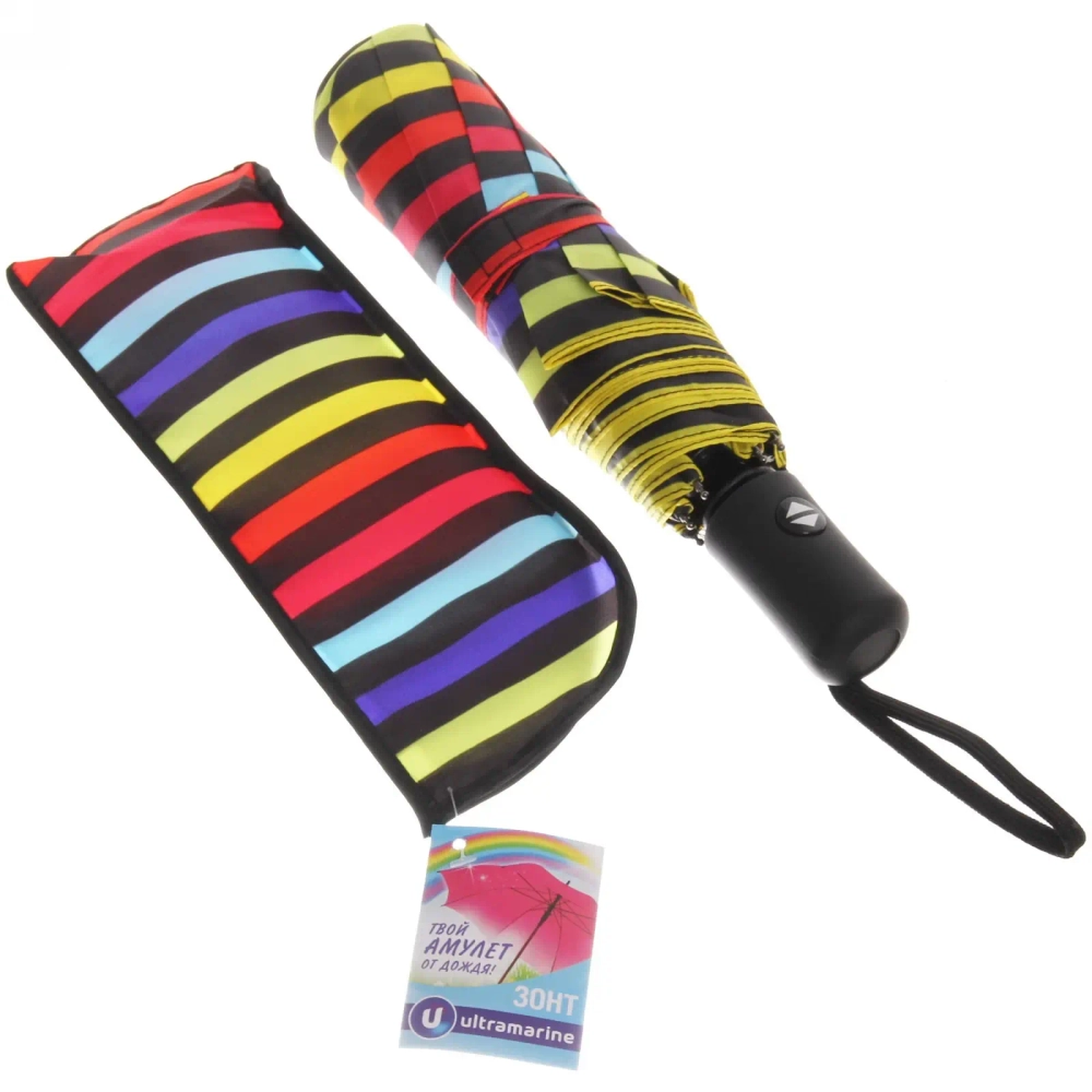 New Зонт женский автомат «Ultramarine - Антэра», микс 6 цветов, 8 спиц, d-108см, длина в слож. виде 28см
