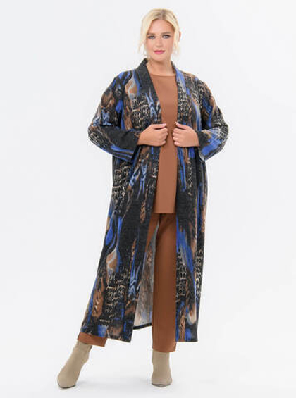 Кардиган из джерси-ангоры, принт Фантазия