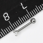 Микроштанга ( 8 мм) для пирсинга уха с прозрачным кристаллом Круг 3 мм. Медицинская сталь. 1шт.