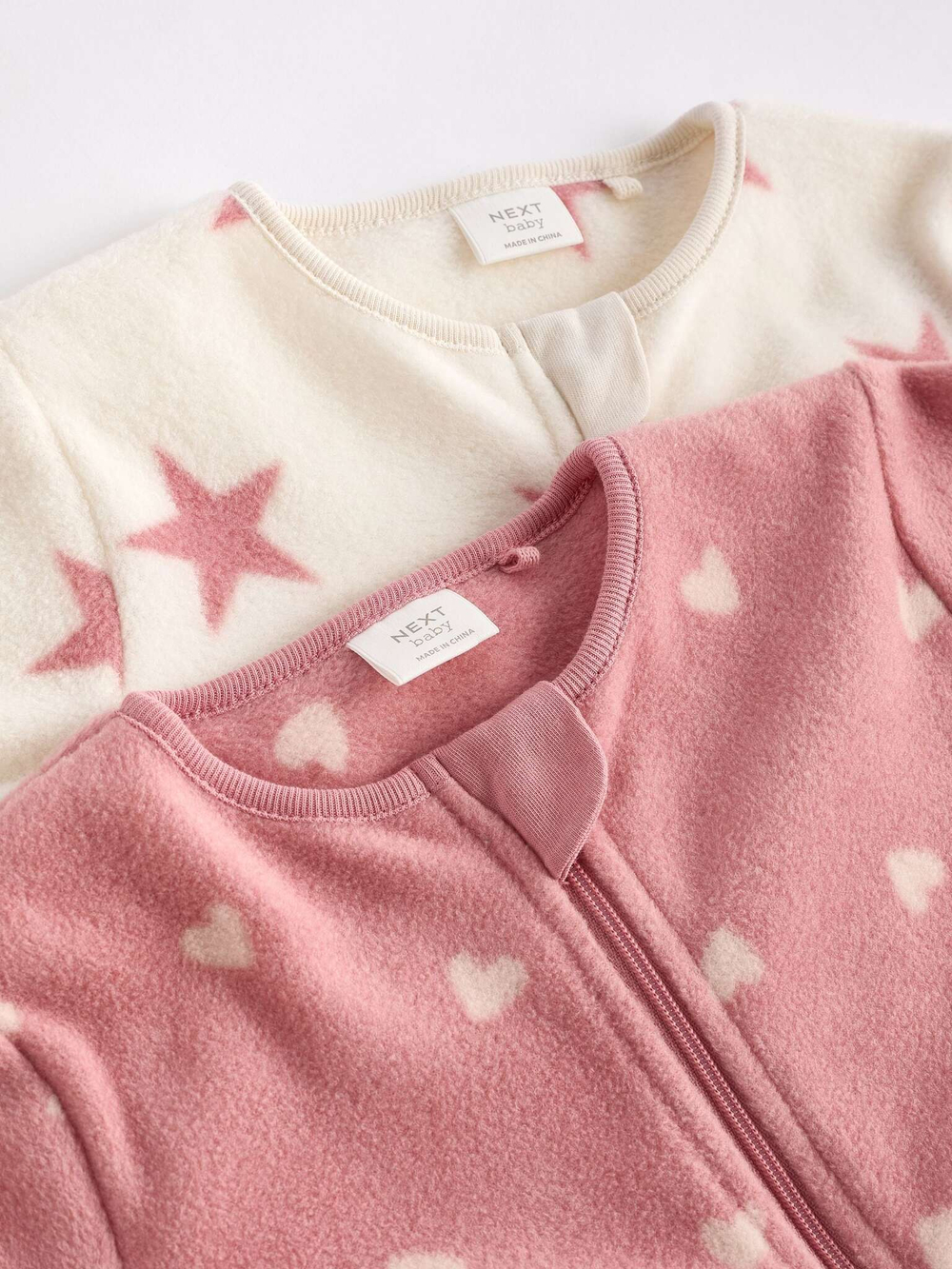 Комбинезон флисовый для малышей Next K79-434, 2 шт., Молочный, Розовый