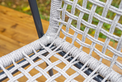 "Тунис" стул плетеный из роупа, каркас алюминий темно-серый (RAL7024), роуп светло-серый