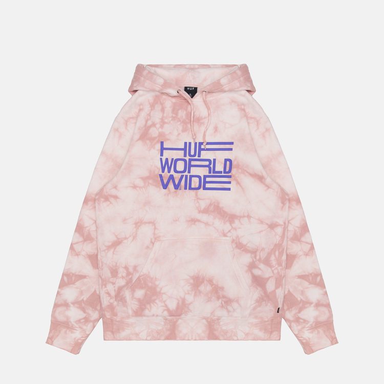 Толстовка мужская HUF Broadcast Tie-Dye артикул:PF00386_CORAL - купить в магазине Дайс