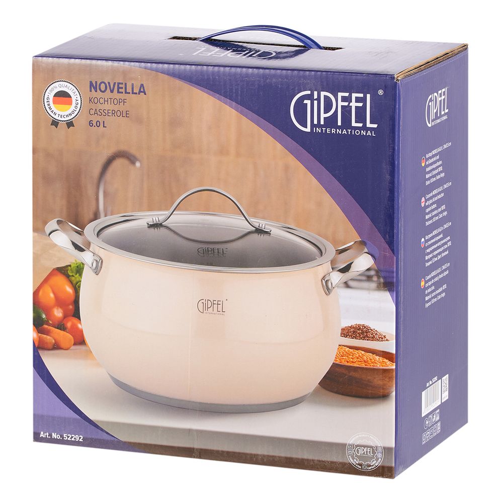 Кастрюля из нержавеющей стали Gipfel Novella 52292 24 см/6 л