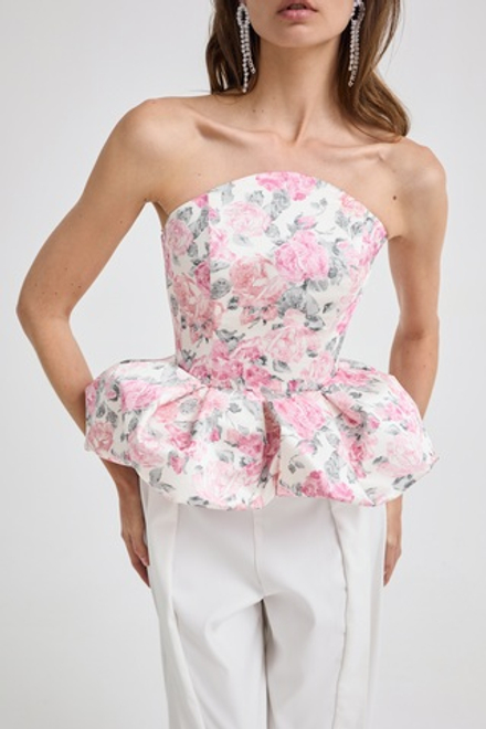 Корсет цветочный принт