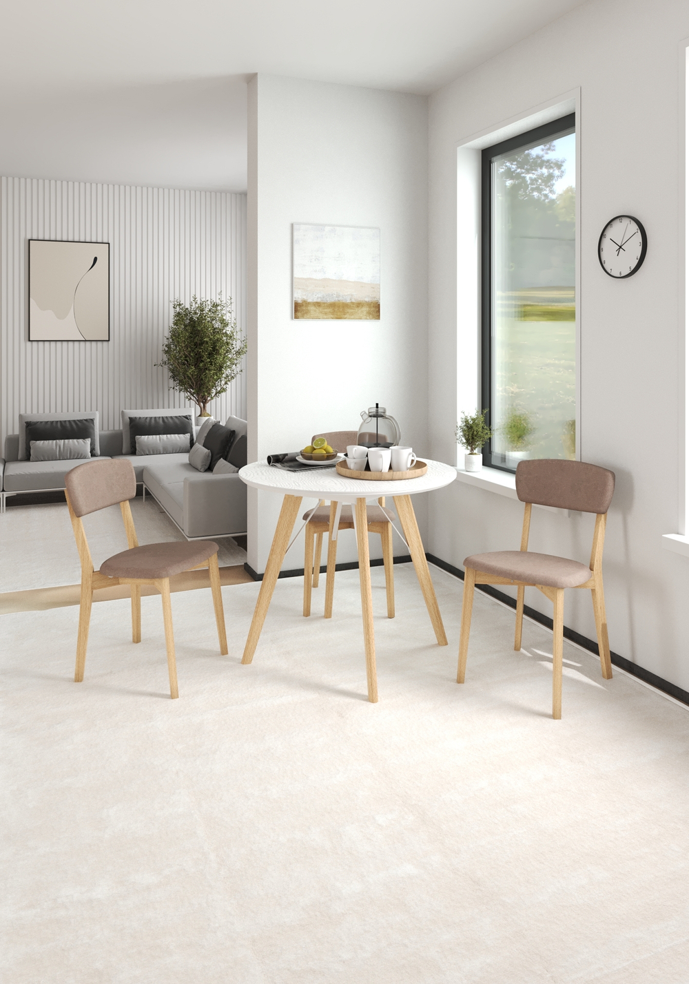 Стулья DAFNA 3 светлое дерево 231, 2 шт, для кухни мягкие, обеденные, в гостиную