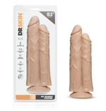 Телесный сдвоенный фаллоимитатор Double Trouble Double Shaft Dildo - 24 см. (Цвет: телесный)