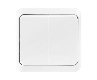Выключатель Smartbuy 2-клавишный 10А "Юпитер" (SBE-03w-10-SW2-0), белый