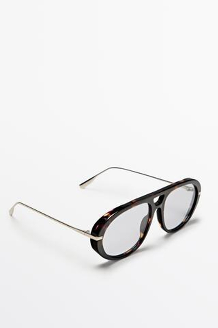 Massimo Dutti Солнцезащитные очки-авиаторы под черепаху, синий