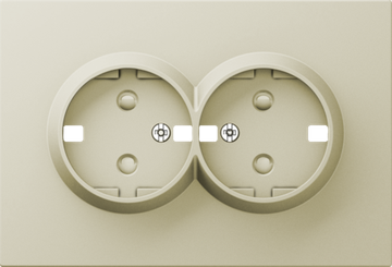 Накладка для розетки 2-й с заземлением,  со шторками 16A 250 В~,  шампань,  серия A07