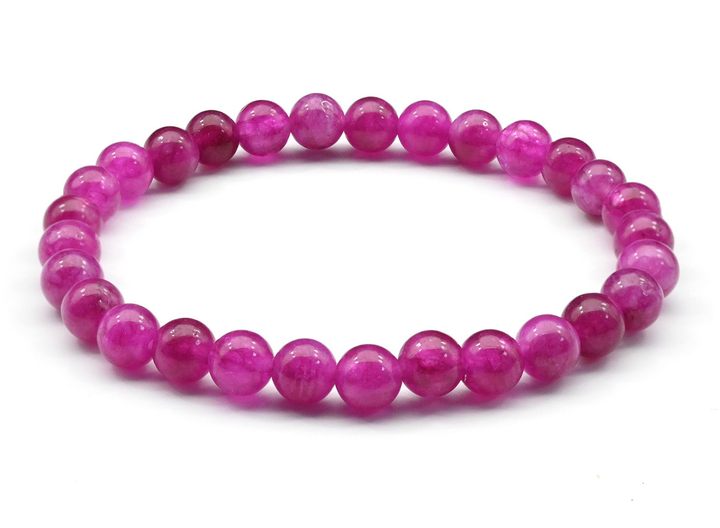 Браслет Кальцит тонированный шар 6-7 мм цвет лиловый