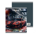 Тетрадь 48л., А5, клетка, Alingar "Car", скрепка, мелованый картон ( стандарт), блок офсет, 5 дизайнов в пленке т/у