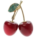 Брошь «GOLD Podarok», Вишенки, цвет как на фото, 3.8*3см (символ Красоты и Удачи)