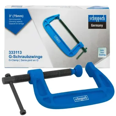 Струбцина G-образная 75мм Scheppach Sch-333113