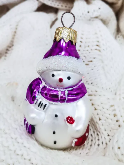 Елочное украшение Снеговик с метлой 9 см., Батик (ФУ-407)