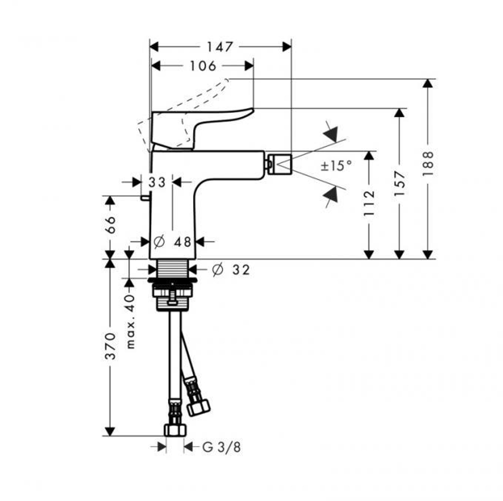 Смеситель для биде Hansgrohe Metris 31280000