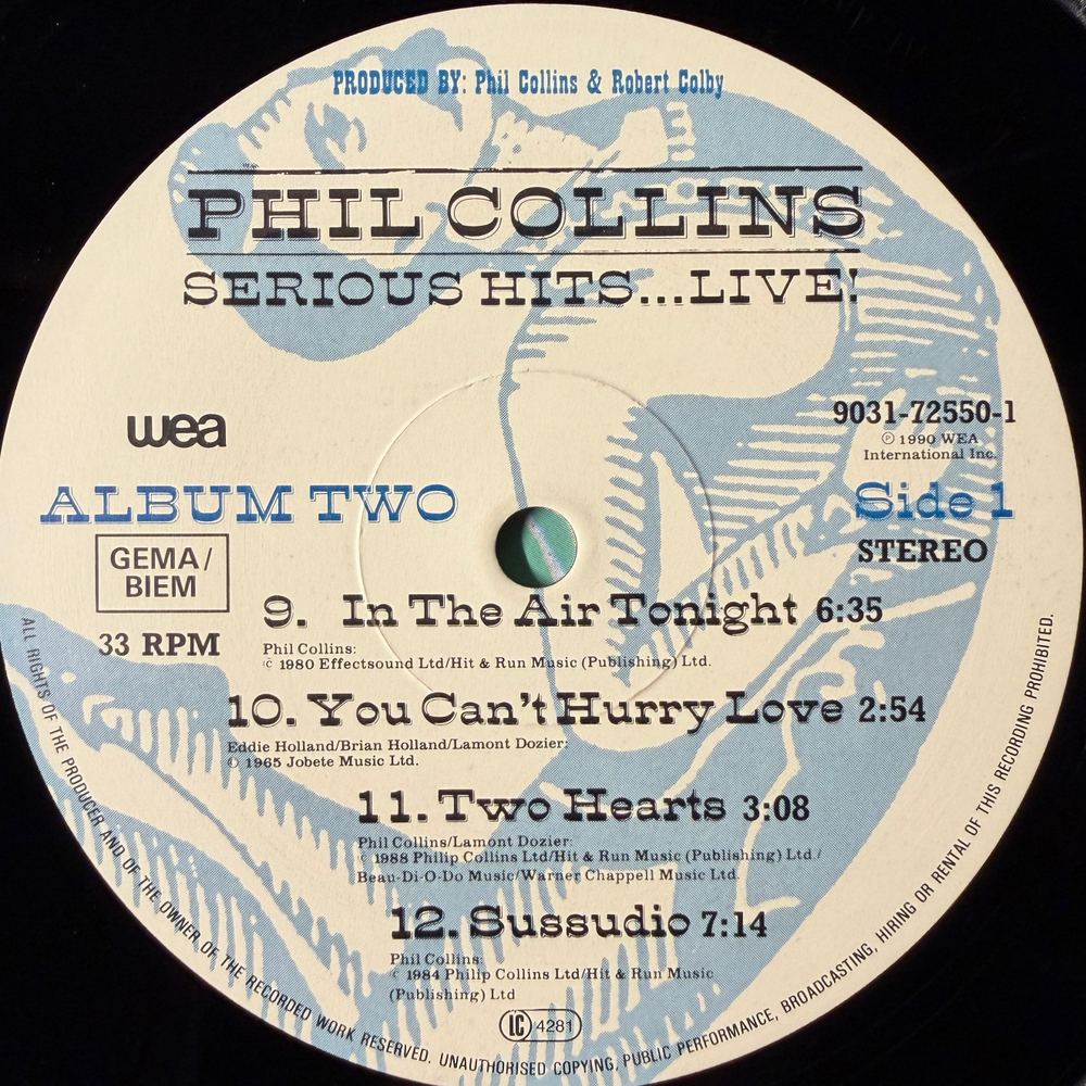 Phil Collins – Serious Hits...Live! 2LP (Европа 1990г.)