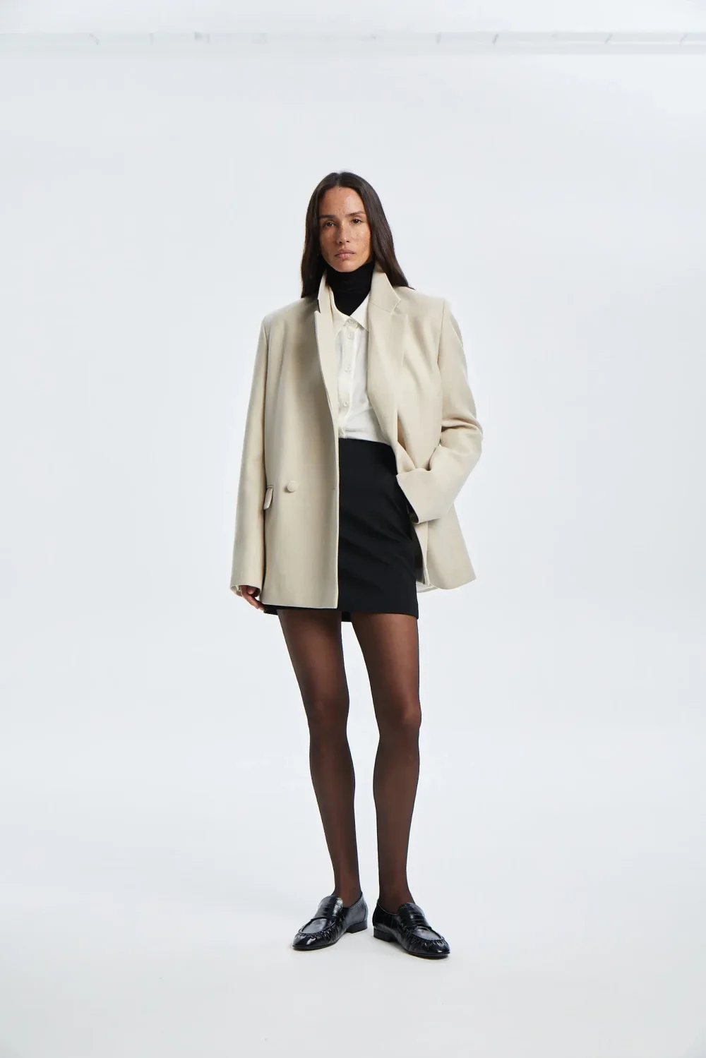 Жакет однобортный, Бежевый