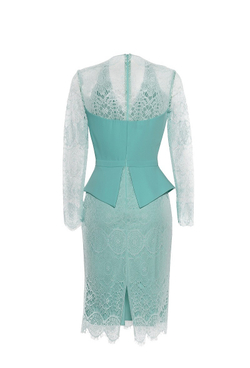 Кружевное платье с баской 52-16SS