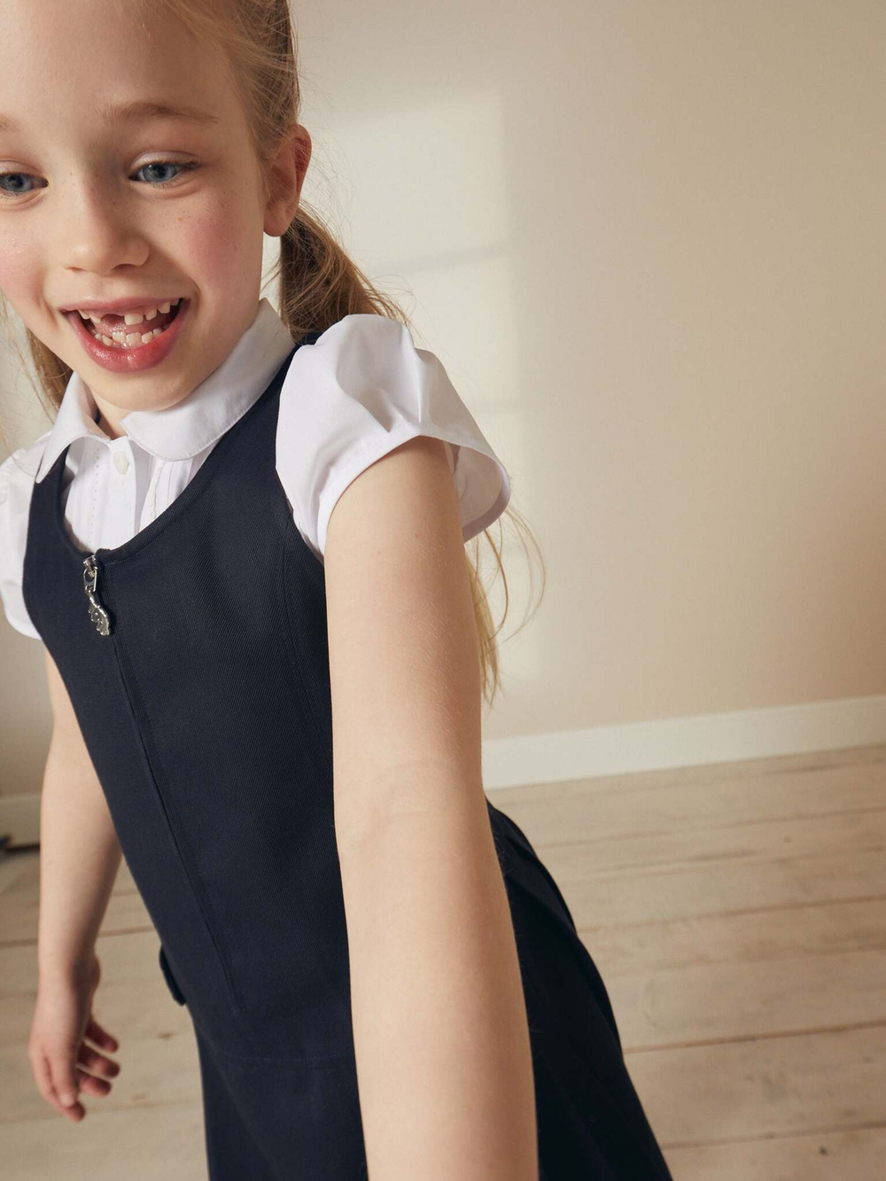 Сарафан школьный на молнии для девочки Next 972-633, Темно-синий