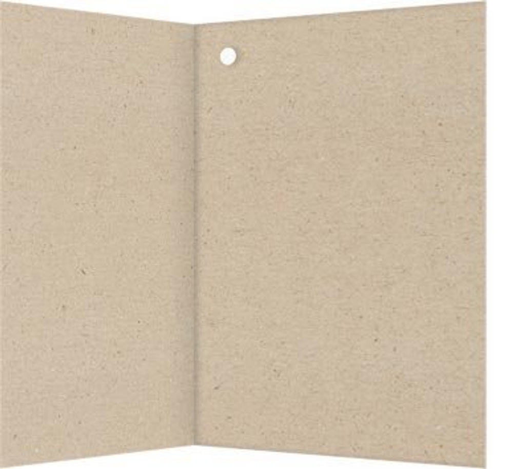 Открытка - мини двойная, подвеска, "Красный бант в клеточку", 85х115 мм, крафт, без текста