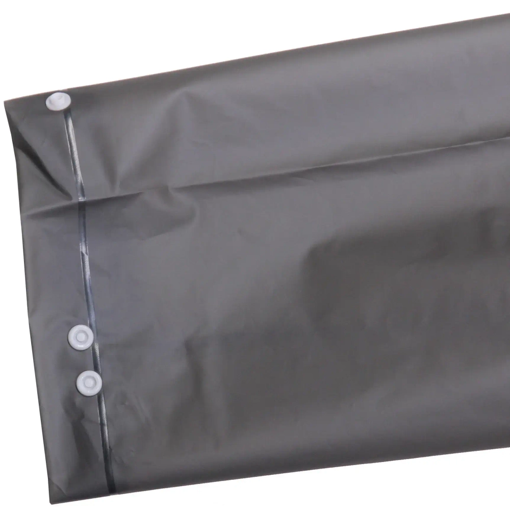 Дождевик-плащ 140 Мкрн 115*65см «Уральский» с капюшоном и завязками, на кнопках, увеличенный , бело-серый ДоброСад