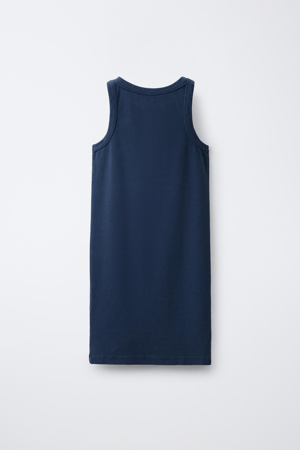 ZARA ПЛАТЬЕ В РУБЧИК С ВЫШИВКОЙ, СИНИЙ