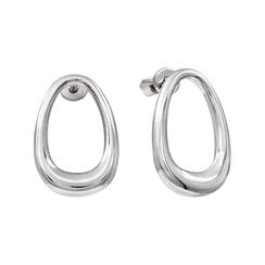 Серьги Овал из серебра 925 пробы