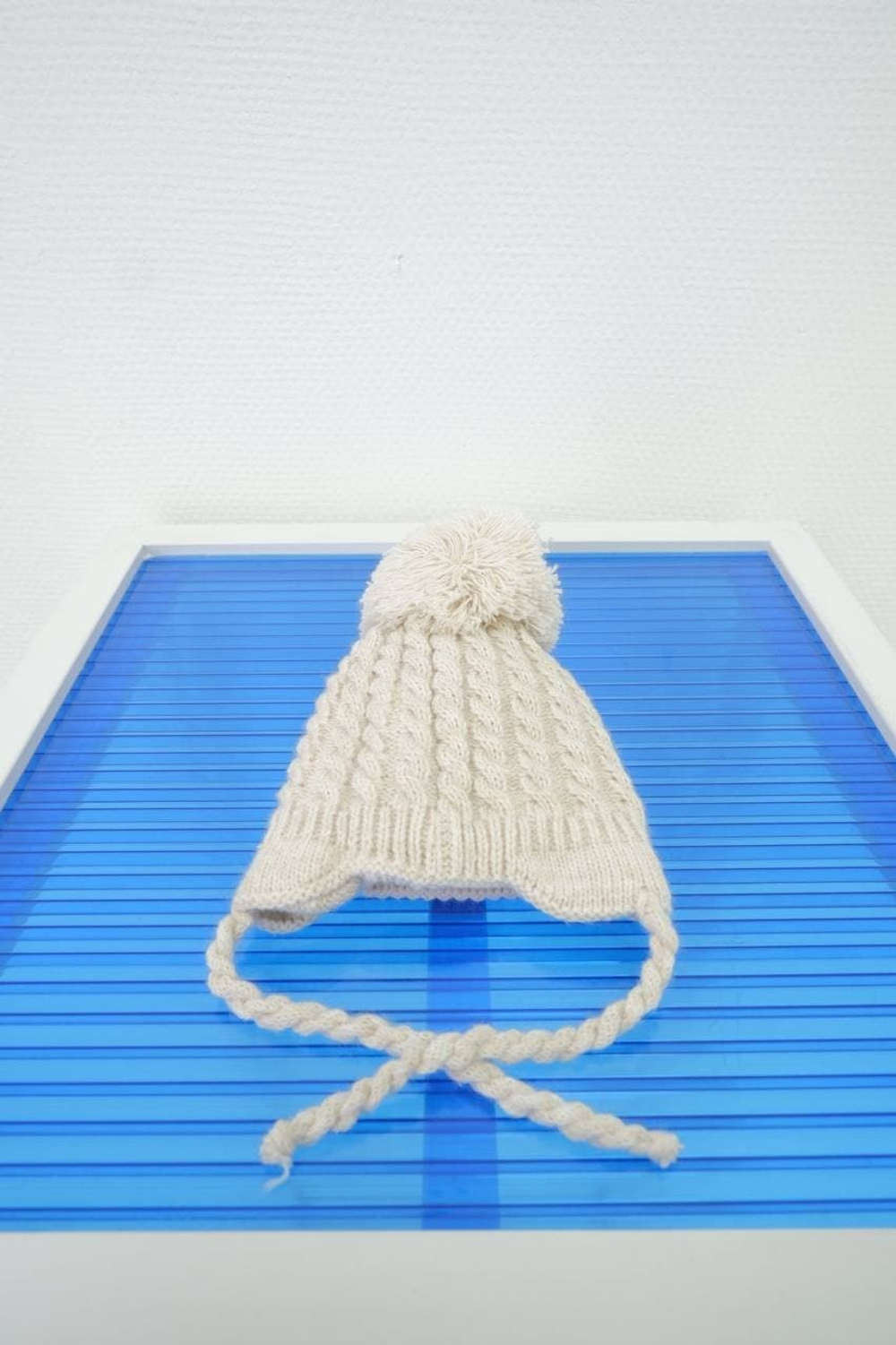 Шапка с помпоном на 0-3 месяца