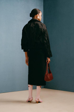 ZARA X WILLY CHAVARRIA ЮБКА-КАРАНДАШ МИДИ, ЧЕРНЫЙ