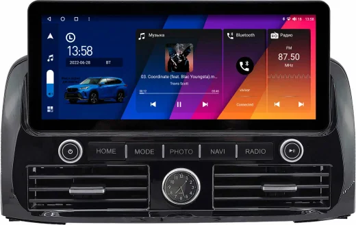 Магнитола для Toyota Land Cruiser Prado 120, Lexus GX470 (экран климата внизу) - Canbox H-Line 3041 монитор 12.3" QLED в стиле Audi на Android 10, ТОП-процессор, CarPlay, 4G SIM-слот