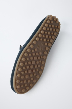 ZARA ЗАМШЕВЫЕ МОКАСИНЫ, ТЕМНО-СИНИЙ