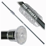 Карниз для занавески в ванную комнату раздвижной 210 см в комплекте с кольцами (металлик)