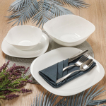 Сервиз столовый стеклокерам, 19 пр, 6 перс, Daniks, Белый Квадро, W 19C9