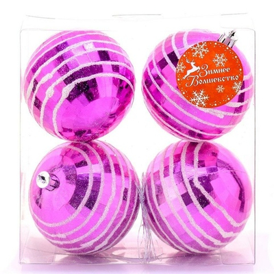 Набор шаров 4 шт 8см "Орбита"