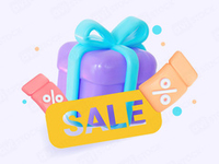 3D Подарок с текстом "Sale"