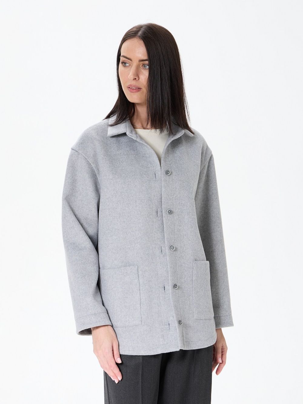 Куртка-Бостон серая шерсть