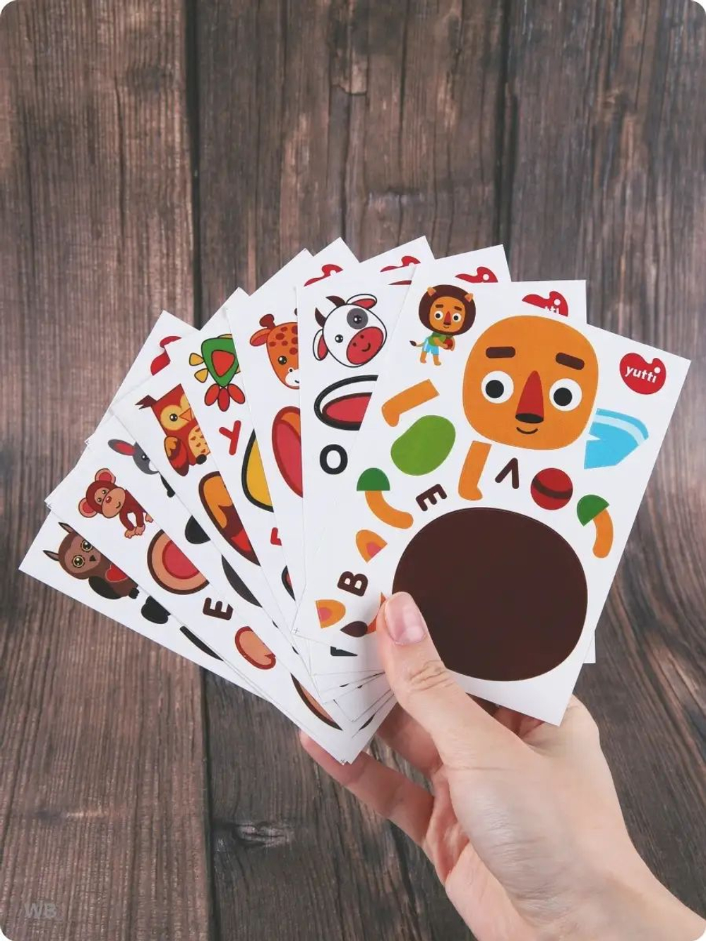 Аппликации для детей: развивающие наклейки с животными для малышей (А6, 9 листов)ющие наклейки для малышей А6