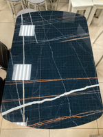 Стол неразд Прямоугольный подстолье прямое хром Царг.пояс венге Ст-ца мрамор черный 3 (венге) ф/п ст