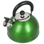 Чайник нерж, 3 л, свист, зеркал, ручк пластик, Daniks, индукц, зел, MSY-021G